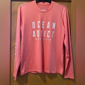 Salt Life Women’s Salmon Hooked On Salt Water SLX (Drifit) Shirt NWT S